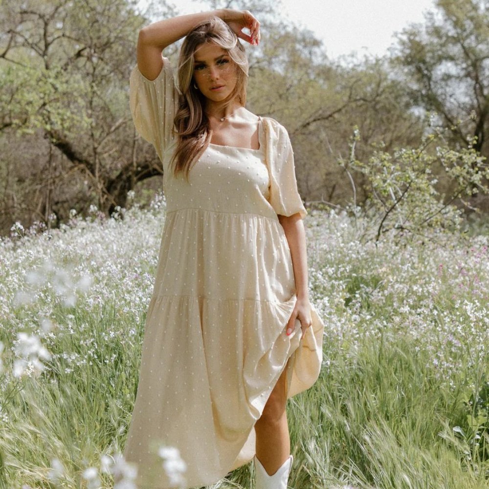 Beige Midi Dress